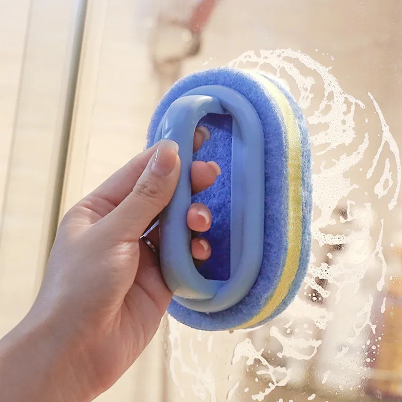 Esponja cepillo de limpieza cocina baño baño esponja de limpieza limpieza de paredes de vidrio bañera limpieza ventana ranura cepillo de limpieza