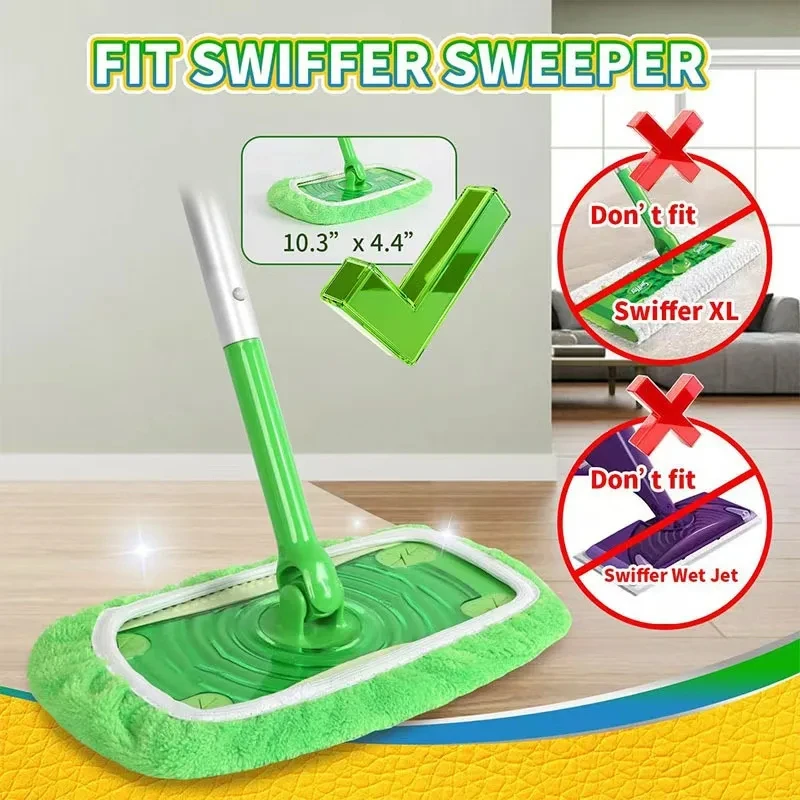 1/4 Stuks Nat & Stomerij Doeken Duurzaam Absorberende Spons Microfiber Mop Pads Platte Mop Hoofd Wasbare Mop doek Herbruikbare Sweepin
