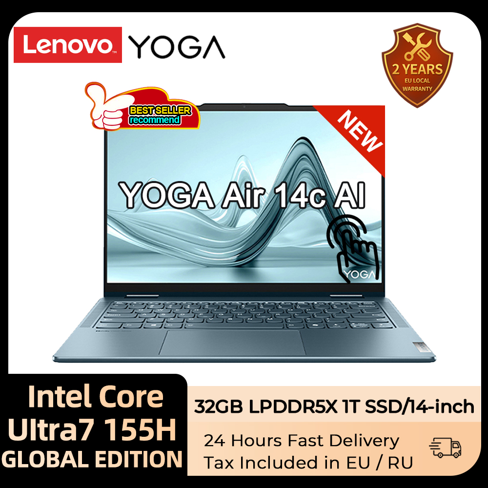 Lenovo YOGA Air 14c AI Slim Laptop Intel Core Ultra 7 155H 32 GB LPDDR5X 1T SSD 14 Zoll 120 Hz Touchscreen 360 °   Flip Notebook-PC