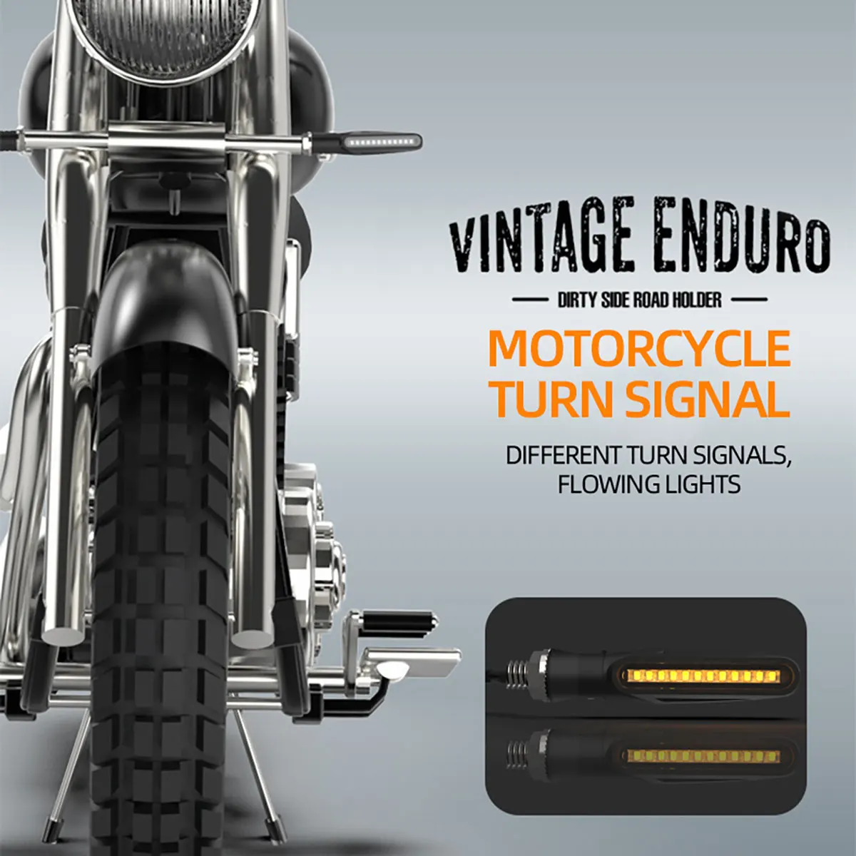 2/4pcs Motorcycle LED Turn signal flowing light 12v Waterproof Amber Flasher Indicator Blinker Rear Lights Lamp Accessories