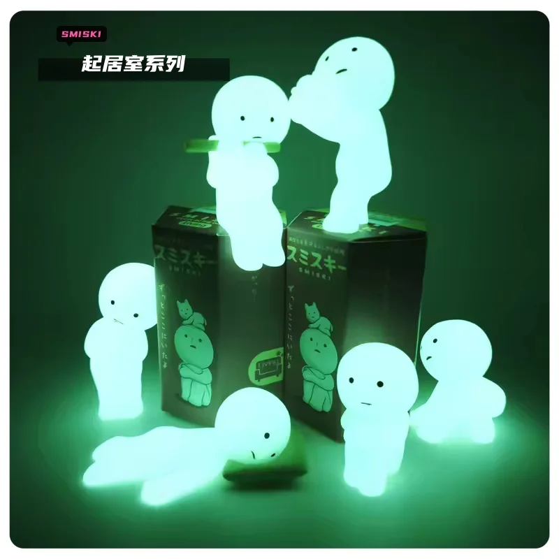 SMISKI ห้องนั่งเล่น Series Luminous Elf ตุ๊กตาเรืองแสงกล่องตาบอดประณีตเดสก์ท็อปตกแต่งตุ๊กตาน่ารักของเล่นตุ๊กตา Surprise กล่องของขวัญ