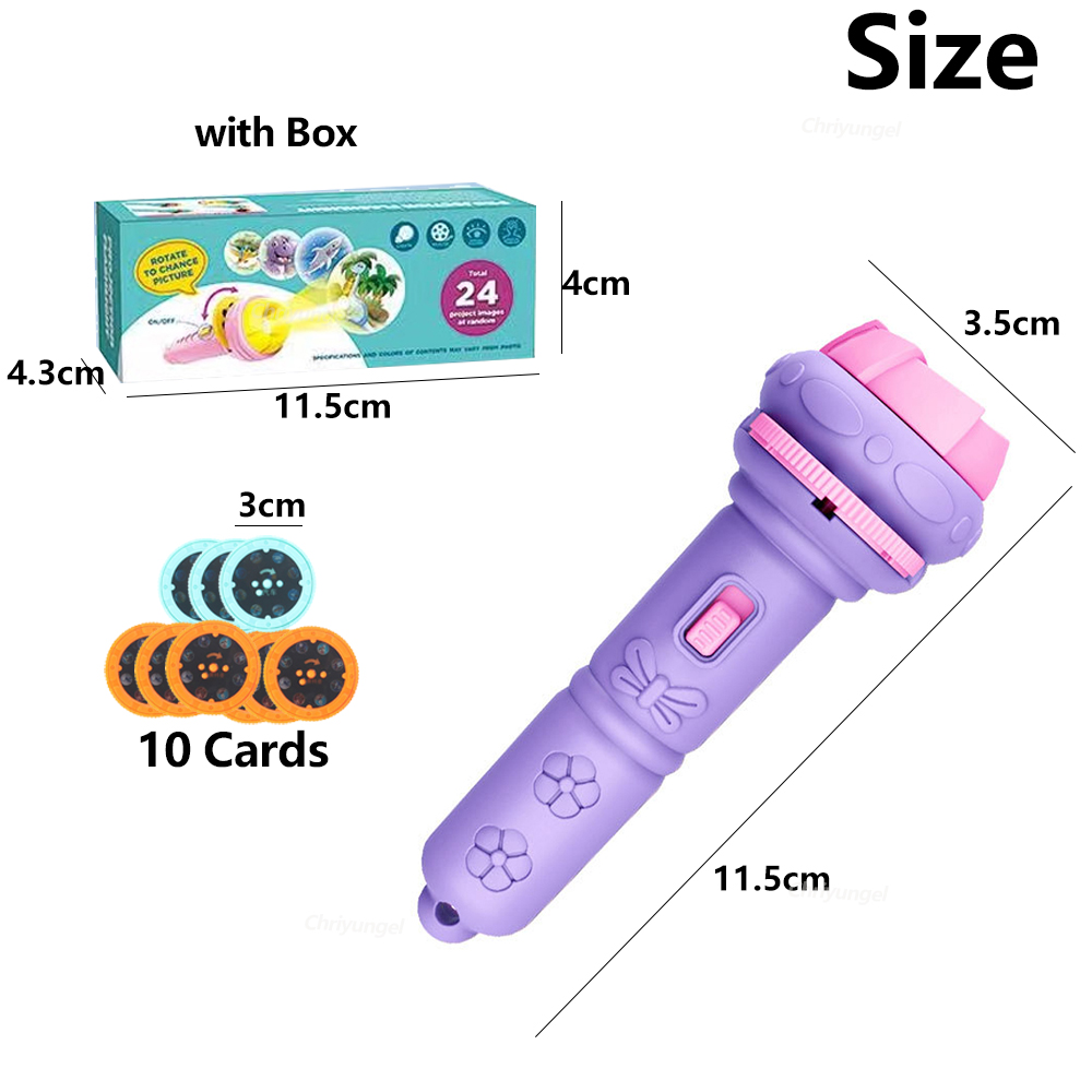 10 carte Torcia per proiezione di cartoni animati 80 modelli Torcia per bambini creativa Proiettore giocattolo Giocattoli per bambini Giocattolo per libri di favole della buonanotte