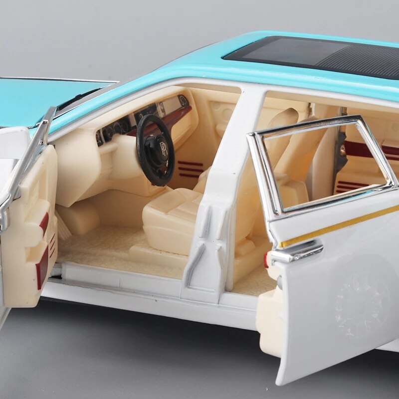 1:24 RR Phantom modelo liga de zinco puxar para trás carros de brinquedo fundidos com som e luz para crianças menino menina presente