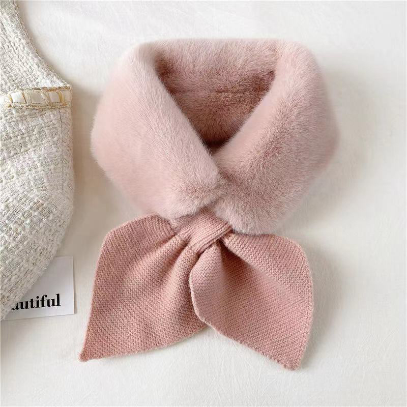 Bufandas femeninas de invierno para mujer, chal con correas cruzadas, bufanda suave para el cuello para niñas, bufanda versátil dulce que combina con todo para Otoño e Invierno