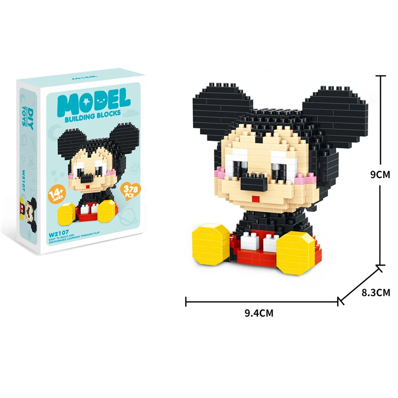 Disney Hoạt Hình Khối Xây Dựng Mickey Minnie Đường Con Chó Con Hoạt Hình Mô Hình Thu Nhỏ Các Khối Xây Dựng Hành Động Búp Bê Đồ Chơi Trẻ Em