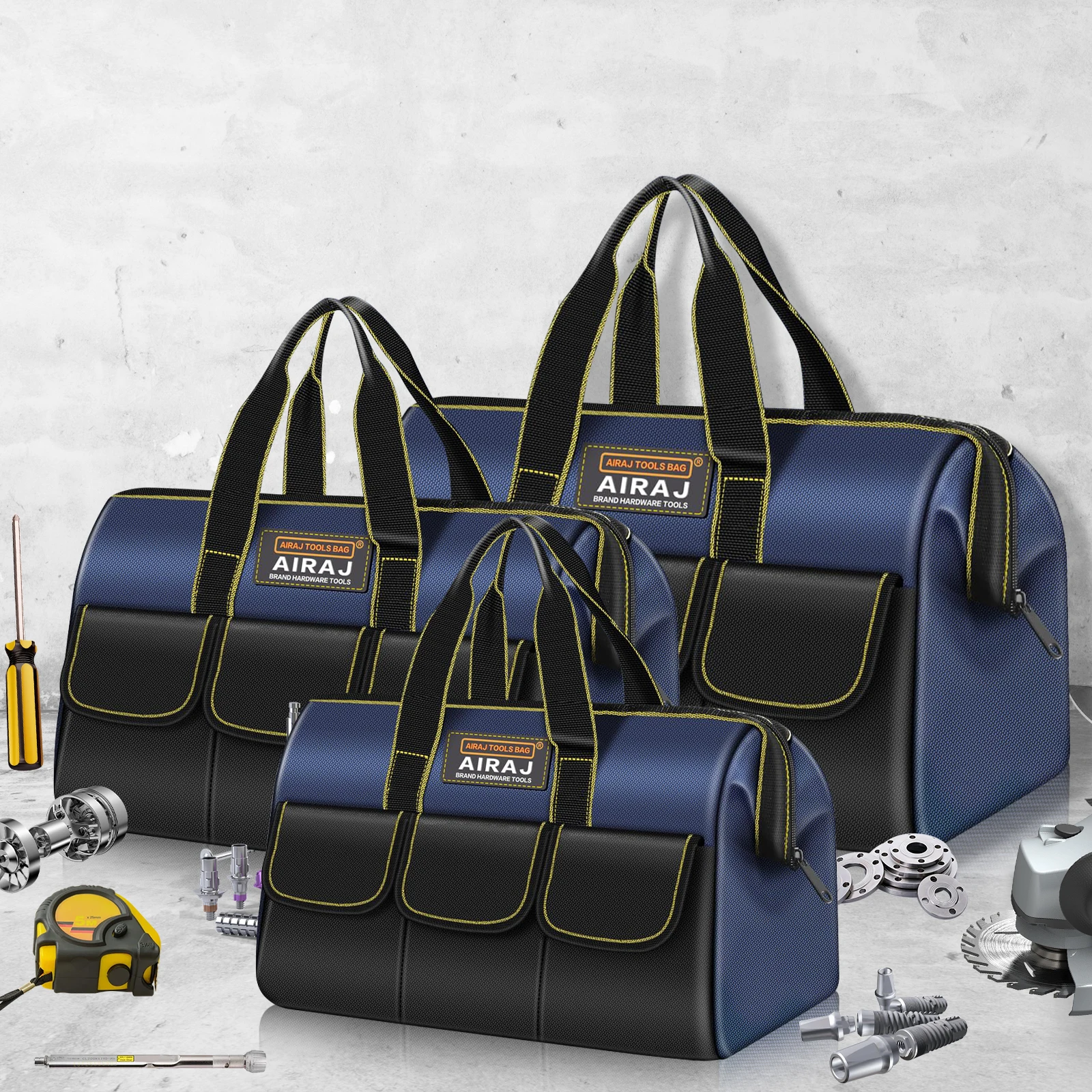 Airj bolsa de ferramentas multifuncional de 13/16/18 polegadas, bolsa elétrica de pano oxford, à prova d'água e resistente ao desgaste, bolsa de armazenamento de grande capacidade