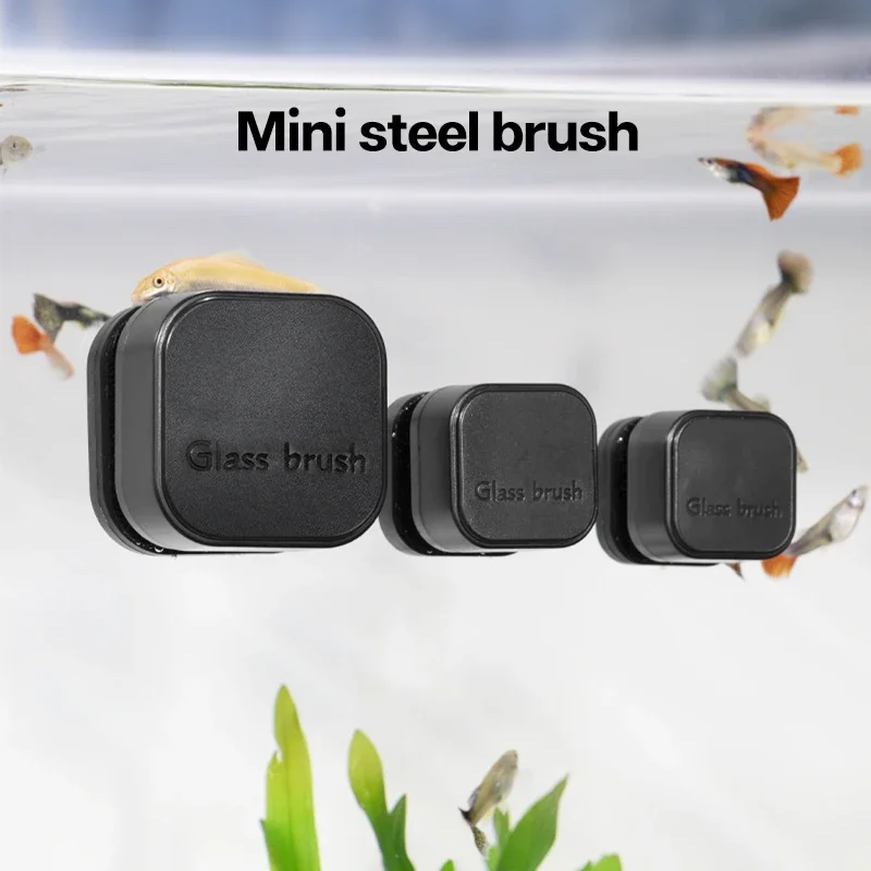 Mini kwadratowa szczotka magnetyczna, silne czyszczenie magnetyczne, czyszczenie akwarium, usuwanie glonów, mały akwarium