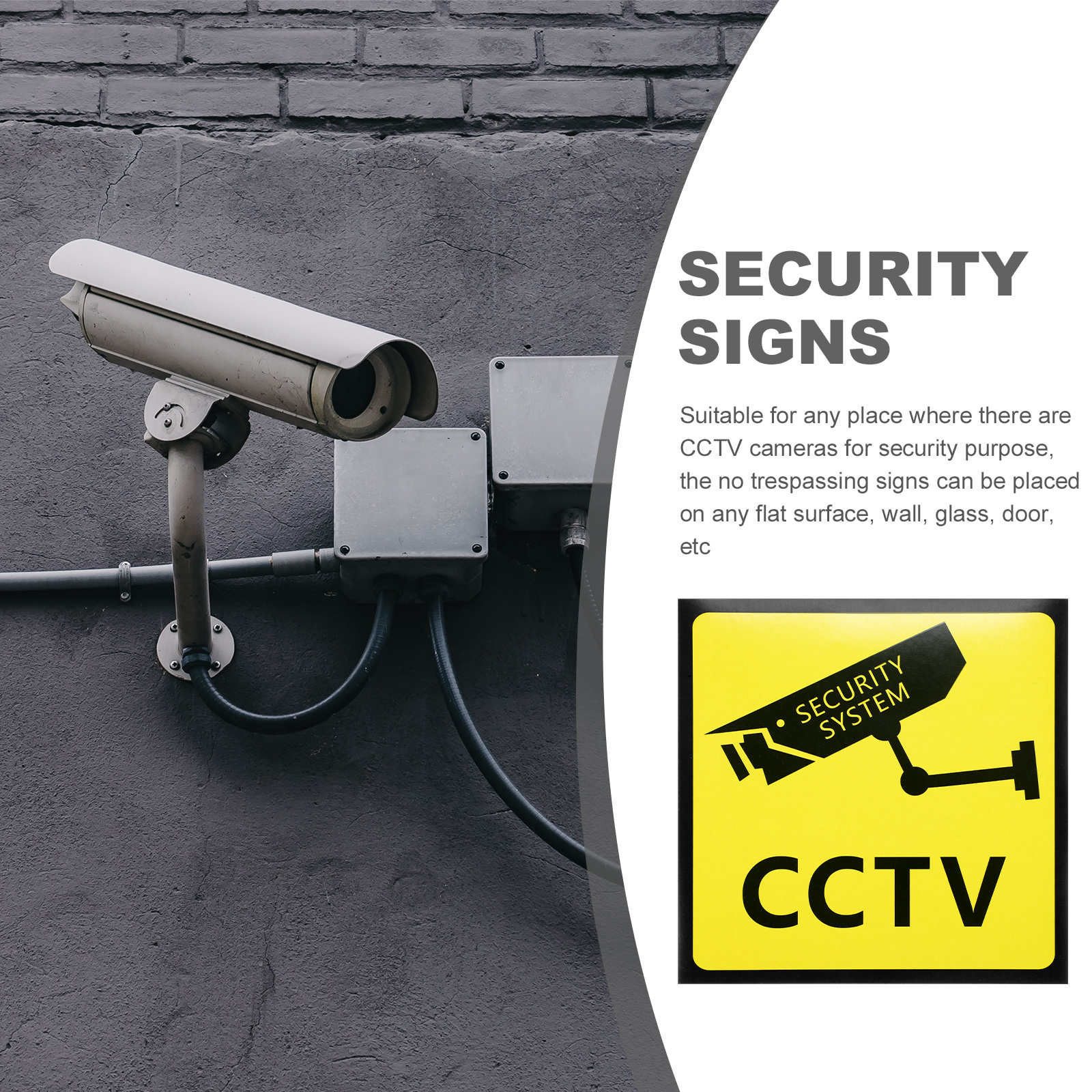 5 Pcs Monitoring Warning Stickers Strong Adhesion Signs Camera Watching Window High-definition Security Business Cctv Alarm for