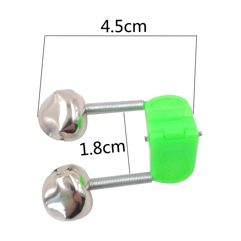 OUTKIT 5 Cái/lốc Câu Cá Cắn Báo Động Câu Chuông Thanh Kẹp Đầu Kẹp Chuông Vòng Xanh ABS Phụ Kiện Câu Cá Ngoài Trời kim Loại