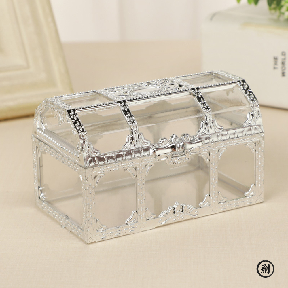 Vintage Treasure Chest Storage Box Transparent Pirate Candy Jewelry Display Box for Wedding Party Birthday