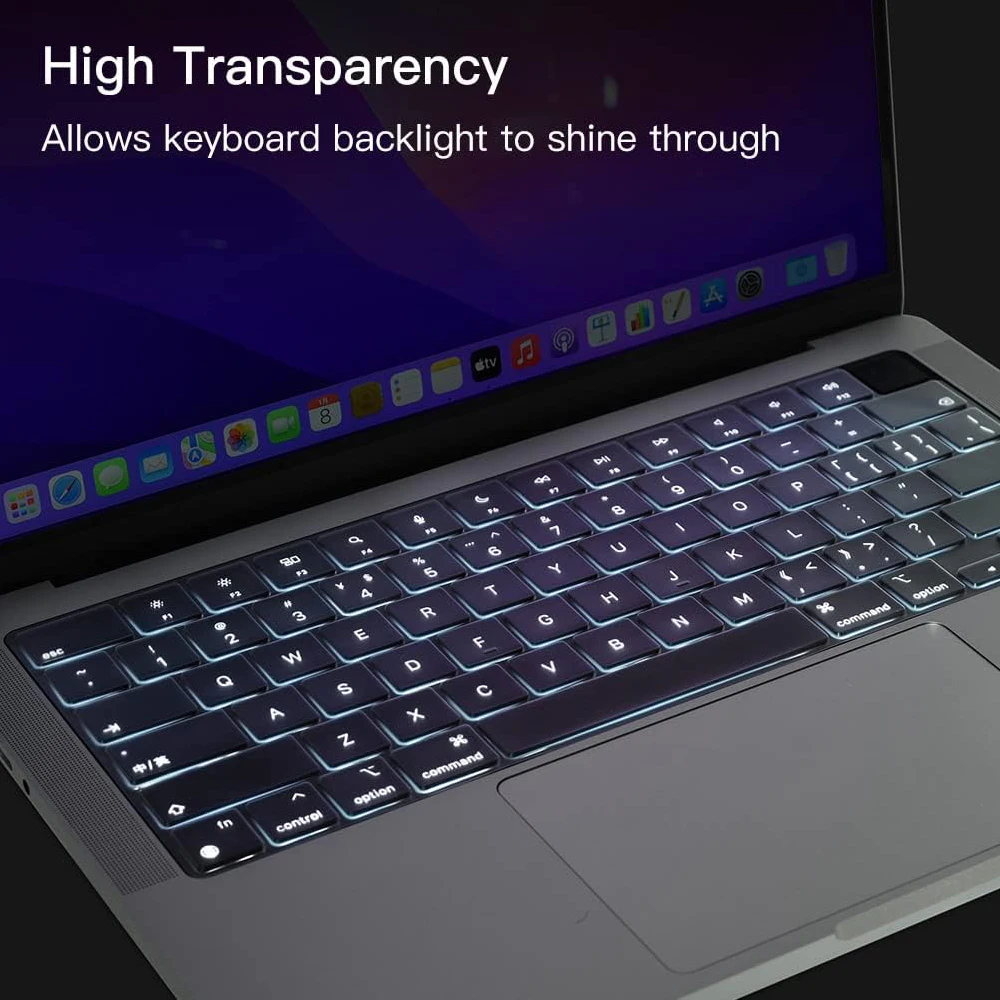 CaseBuy Premium-Silikon-Tastaturabdeckung, ultradünn, für MacBook Pro 14 16 Zoll M4 M3 M2 M1 Pro/Max, Air 15 Zoll 13,6 Zoll M3 M2, Cl