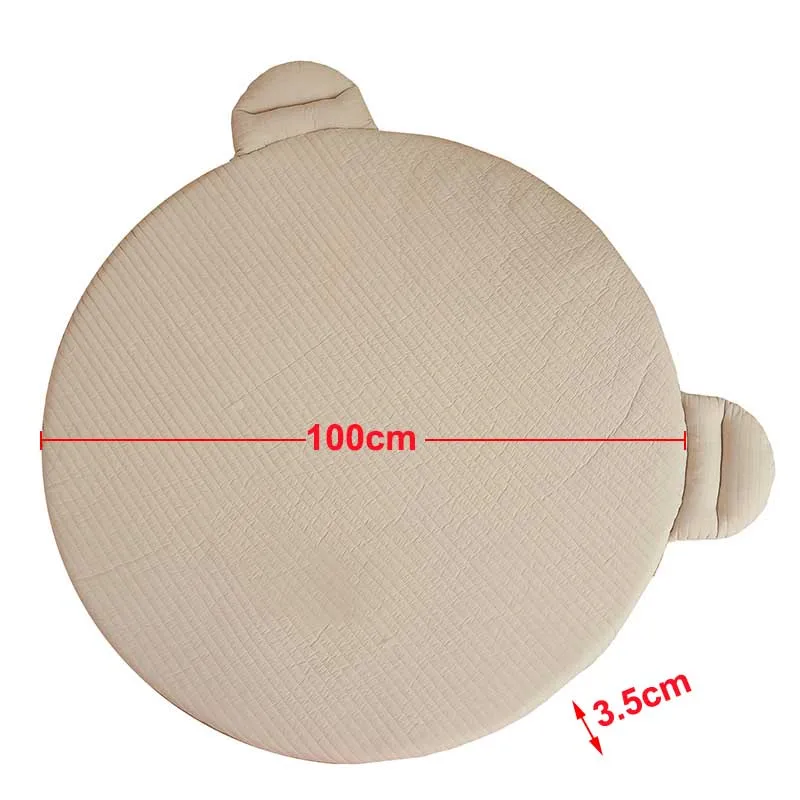 Tapetes de jogo do bebê piso redondo macio algodão cobertor do bebê dos desenhos animados urso tapete jogo almofada brinquedos para crianças quarto berçário decoração