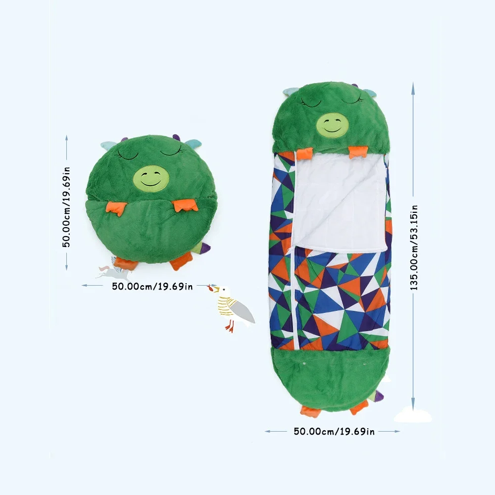 생일 선물을위한 어린이 만화 수면 자루 어린이 침낭 봉제 인형 베개 아기 소년 소녀 따뜻한 부드러운 게으른 Sleepsacks