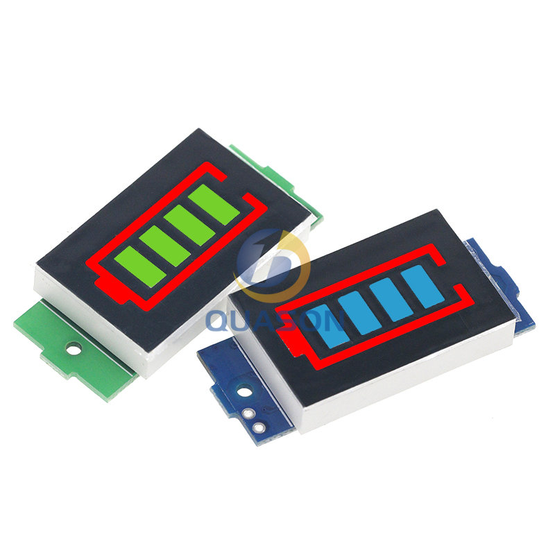 Módulo indicador de capacidad de batería de litio, probador de potencia de batería de vehículo eléctrico, 1S, 2S, 3S, 4S, 3,7 V, 4,2 V, pantalla azul