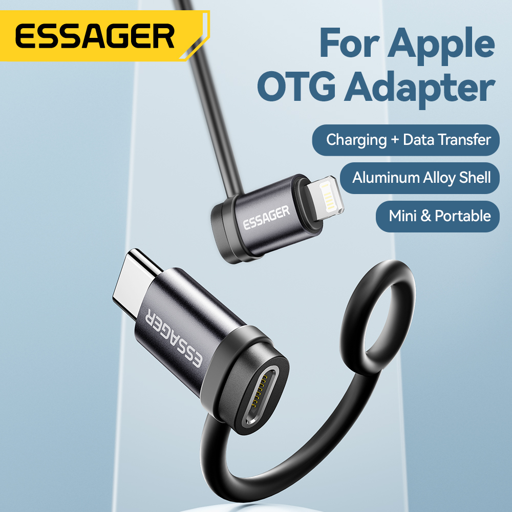 Essager iluminación a tipo C adaptador 3A carga rápida IOS hembra a conector macho tipo C para IPhone 15 14 13 Pro IPad Converter