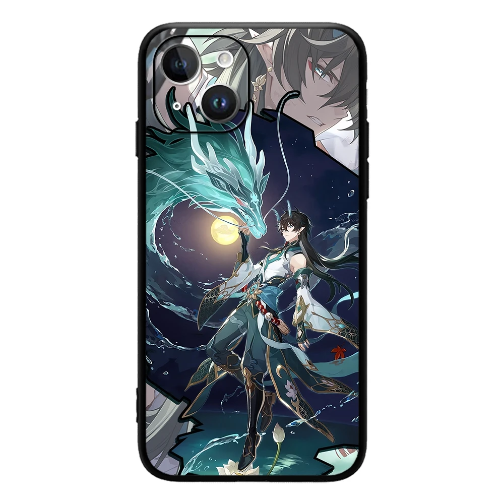 Capa de telefone Honkai Star Rail para iPhone, Huohuo Bailu Luocha Fu Xuan, 15 14 13 12 11 Pro Max Mini XSMax SE3 2 7 8 Plus