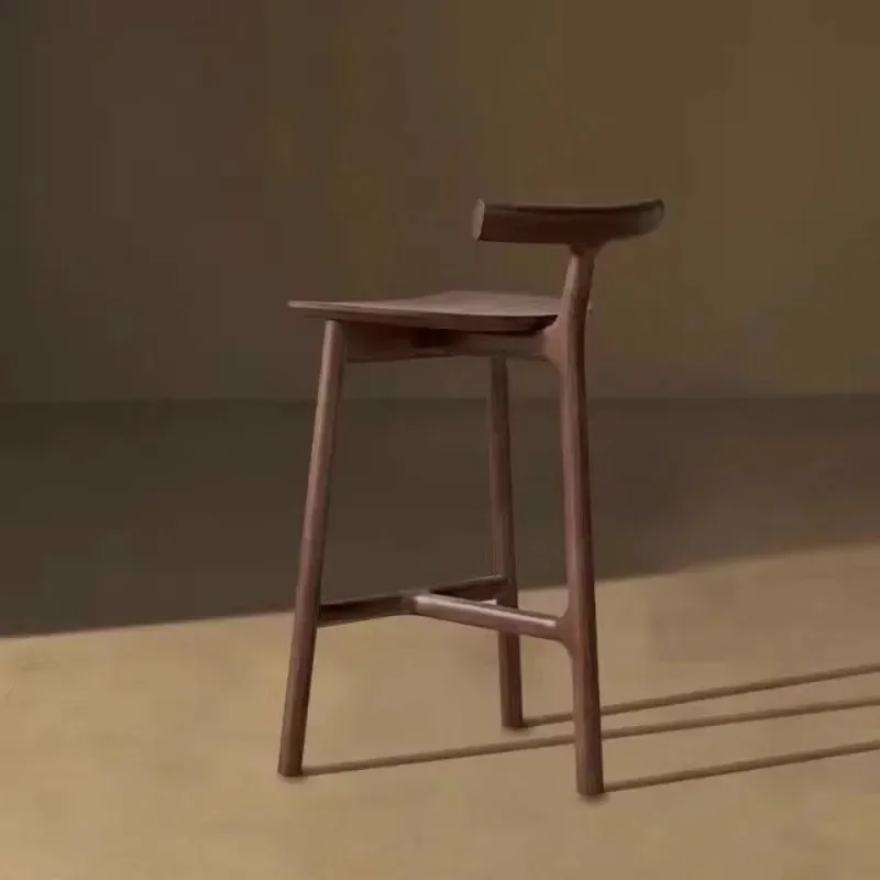 Sedie da bar di lusso di design in legno Sala da pranzo Bancone nordico vintage Sedie da bar per soggiorno Accento Taburete Alto Mobili per la casa