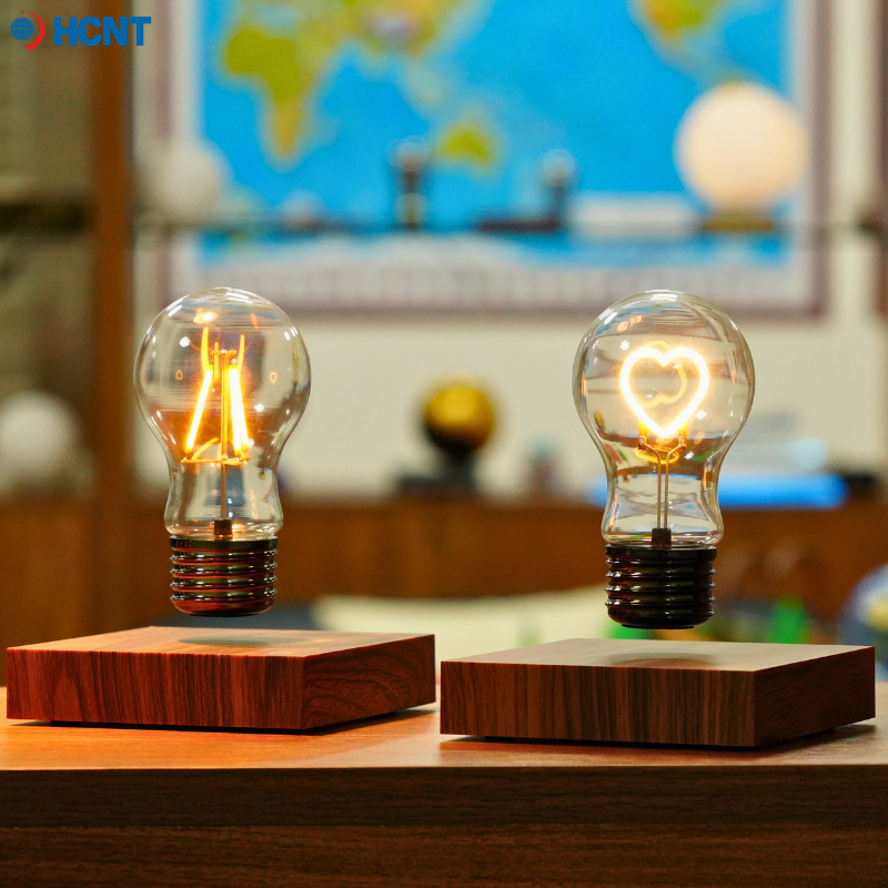 HCNT Magnetic Levitating Floating Wireless LED Light Bulb Desk Lamp for Unique Gifts Room Night Light Home Office Decor Tech Toy
