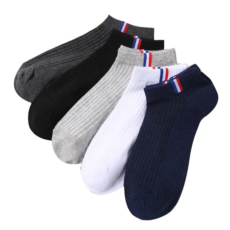 5 pares de calcetines finos de barco, mezcla de verano, Color liso, informal, transpirable, absorción del sudor, calibración
