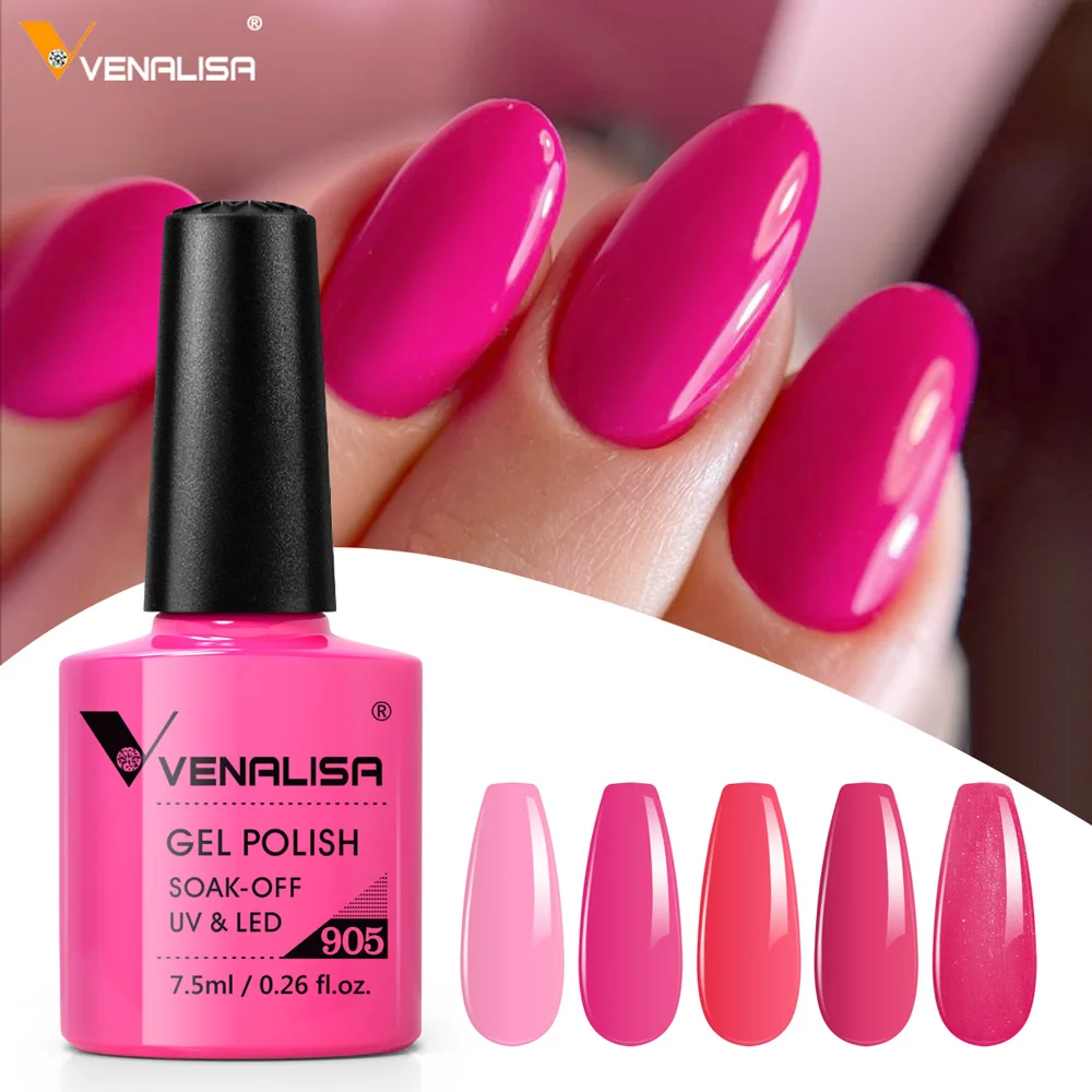 VENALISA Gel Móng Tay Ba Lan Bán Thường Trực Gellack Móng Tay Nghệ Thuật Salon 120 Màu Sắc Lấp Lánh 7.5Ml Ngâm Tắt Hữu Cơ UV LED gel Móng Tay Họa Tiết