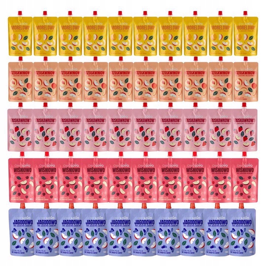 Owolovo Mix 5 smaków 200 g x 50 sztuk