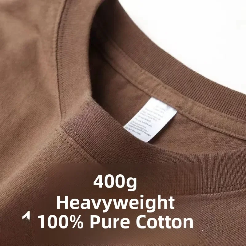 Camiseta de manga corta de algodón puro pesado Tianqing Color Verano Corte holgado Unisex Básico Sle Cómodo Transpirable Casual...