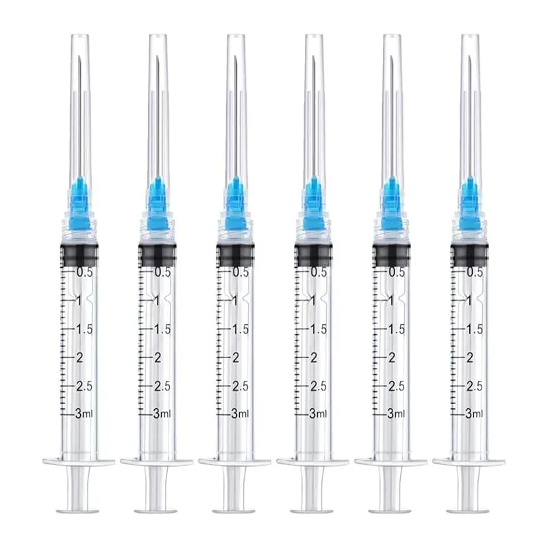20 Pack 3ml Disposable Luer Lock Syringes with 23Ga 1 Inch Stainless Needle Individually Sealed Packed For Pet Farm Animal
