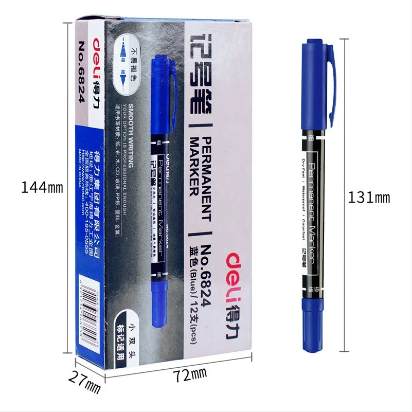 1/3 ชิ้น/เซ็ตTwin Tipเครื่องหมายถาวร,Fine Point, (สีดํา,สีฟ้า,สีแดง) หมึก, 0.5 มม.-1 มม.กระดาษCDแก้วผ้าสีเครื่องหมาย