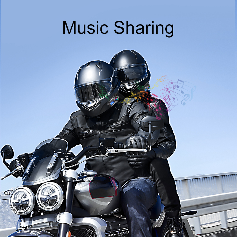 Capacete de motocicleta Intercomunicador, Display LCD, Interfone à prova d'água, Multi-Scene, Compartilhamento de música, IP65, Bluetooth 5.3, 500m