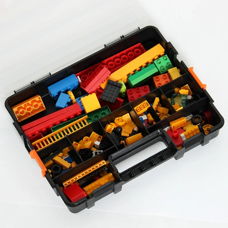 Hardware Parts Storage Box, Parts Organizer with Removable Dividers Hinged Lid for Store Nuts Bolts Screws Nails Small Hardwar