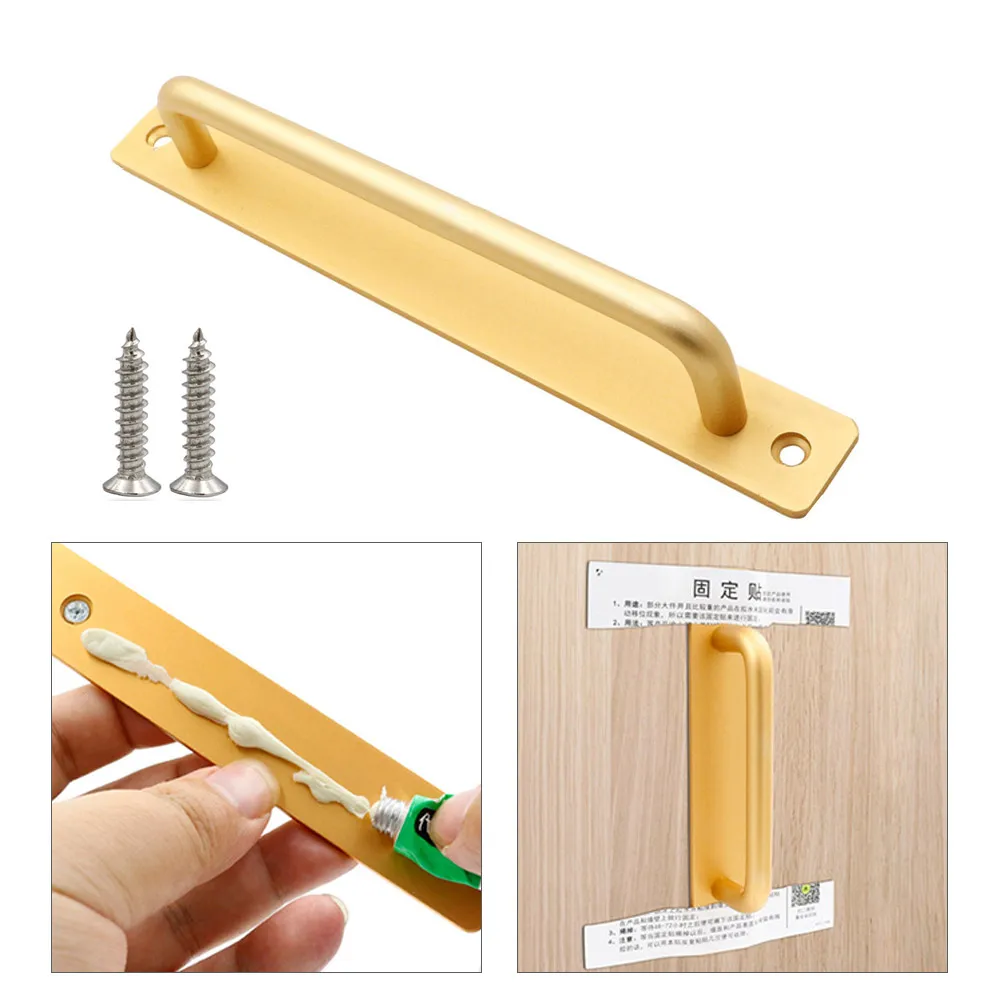 Schiebetür Griff Aluminium Legierung Pull Push Türgriff Für Tor Wc Tür Punch-freies Zieht Möbel Hardware