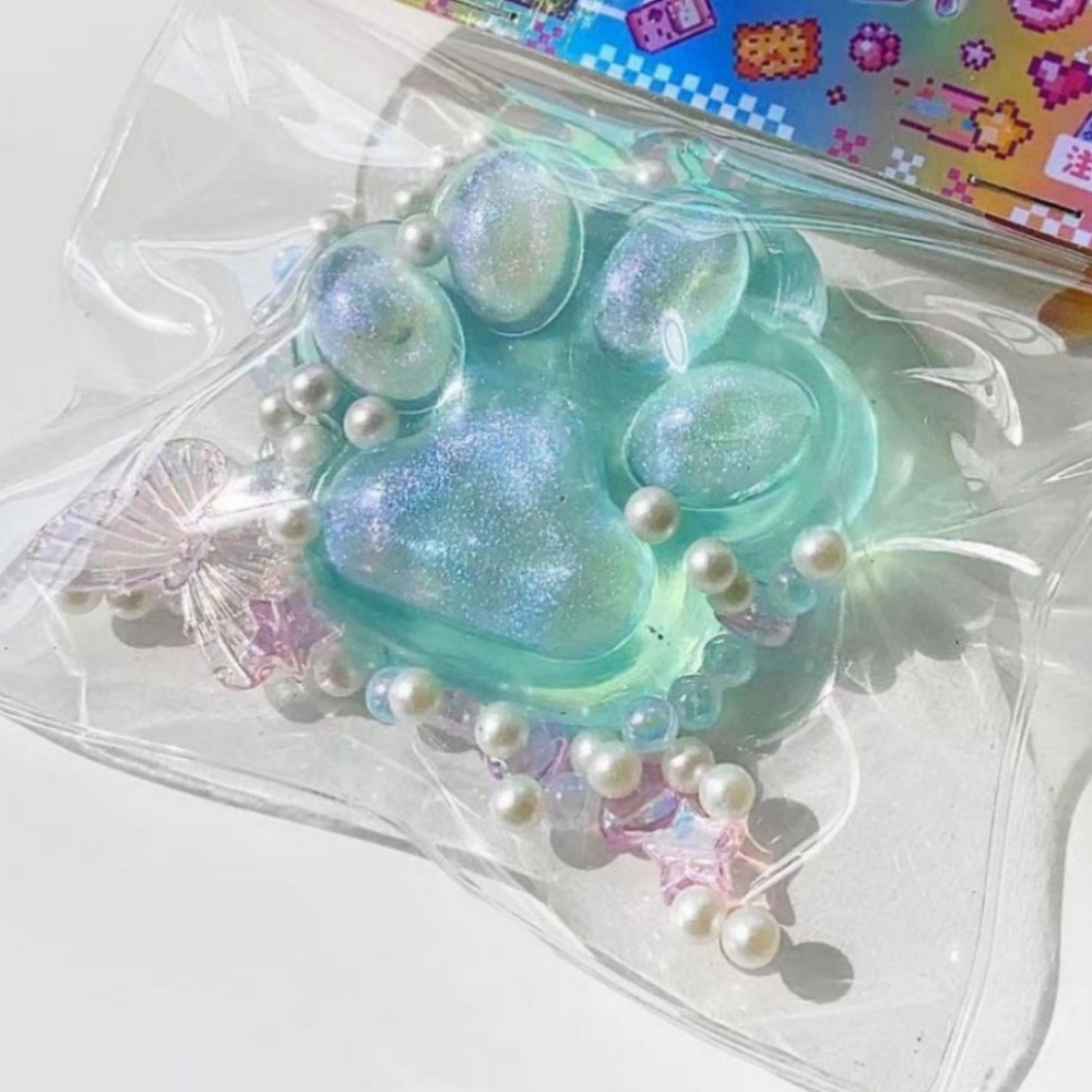 Squishу chat patte pincement Fidget jouet rebond lent soulagement du Stress Transparent Squishies presser jouet pour enfants adultes cadeaux de vacances