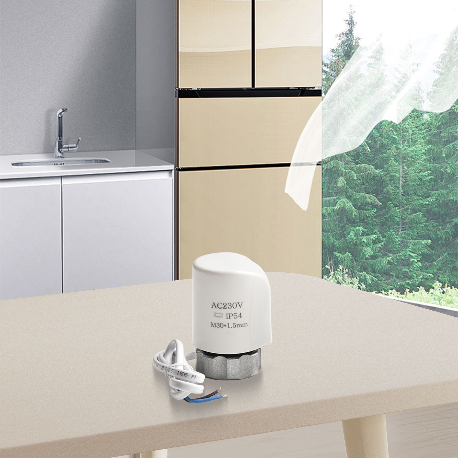 230V Electric Thermal Actuator Radiator For Manifold Underfloor Heating Normally Open Valve M30*1.5MM Floor Heating Actuator