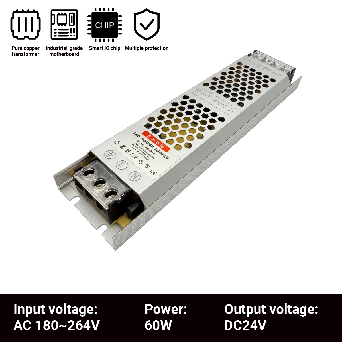 Ultra Thin Driver For LED Strips Constant Voltage Power Supply DC 12V/24V Lighting Transformers Mini60W 100W 150W 200W 300W 400W