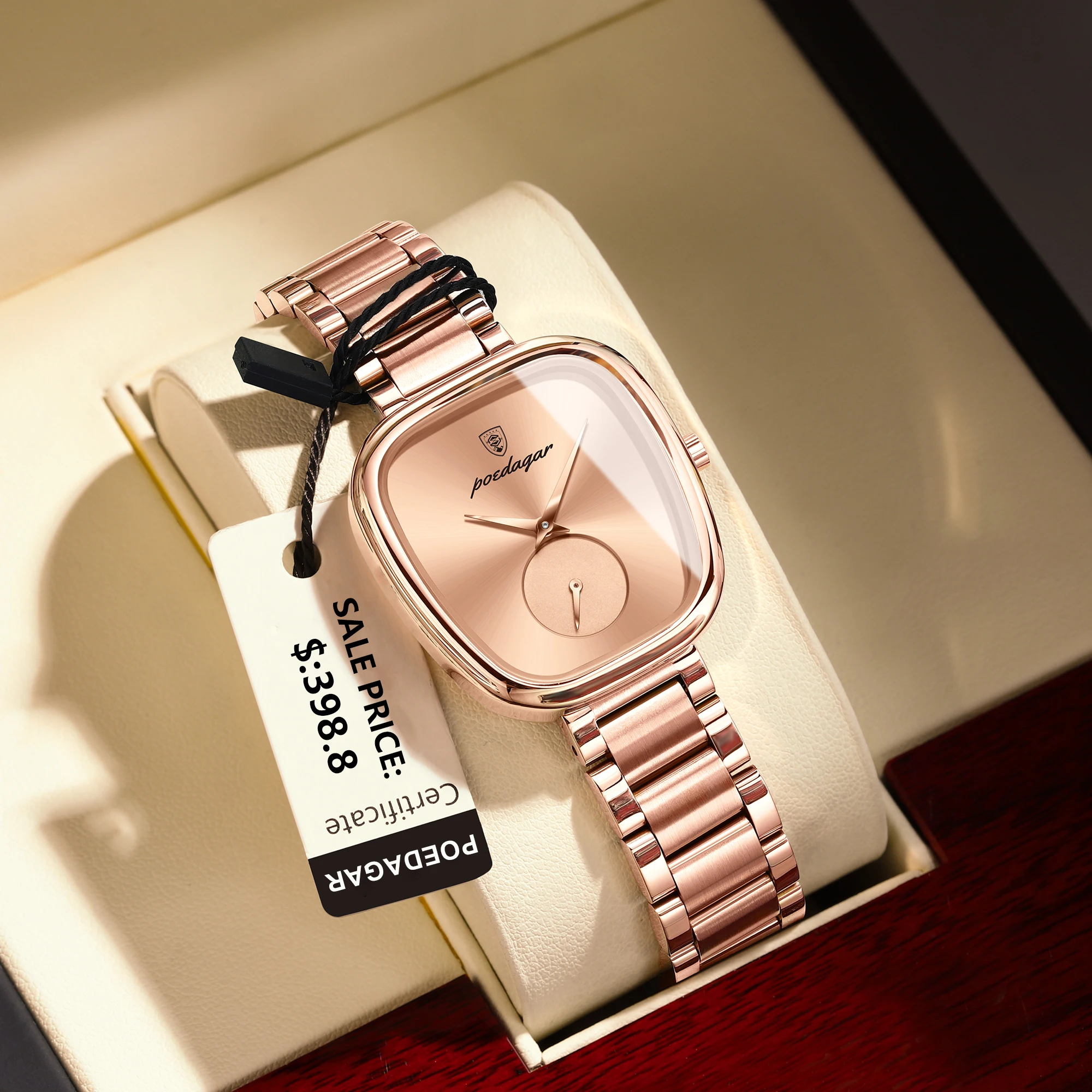 Reloj POEDAGAR de lujo para mujer, reloj resistente al agua de acero inoxidable para mujer, relojes de cuarzo a la moda para mujer, reloj elegante y sencillo para mujer