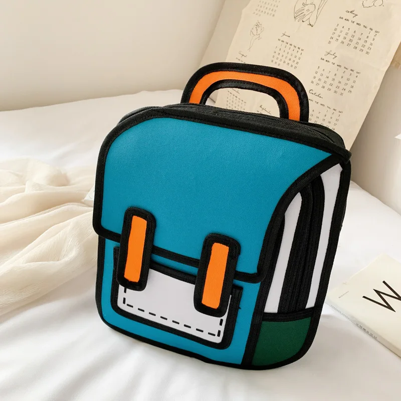 Two Dimensional 3d Multi-Functional Backpack Schoolbag Children 3-6 Grade Primary School Students