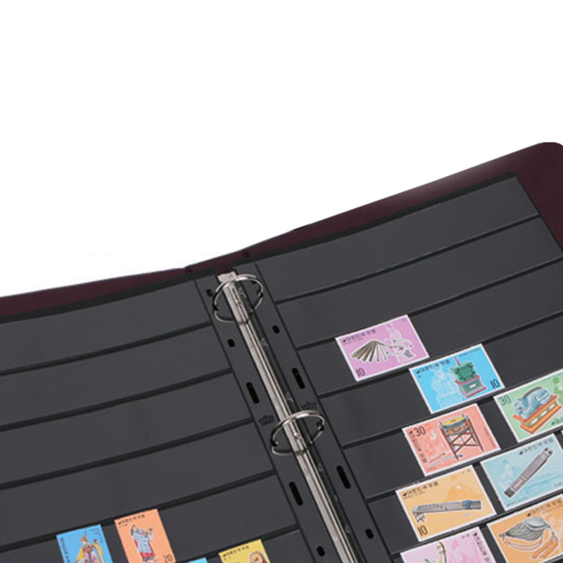 9-Hole Double-Sided Black Background Stamp Album Banknote Storage Inner Page Coin File Collection Folder Loose Leaf 10pcs