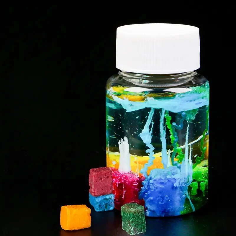 1pc DIY 매직 가든 나트륨 규산염 성장 돌 키트, 자동차 장식을위한 크리스탈 정원 과학 실험, 플라스틱 소재 2025