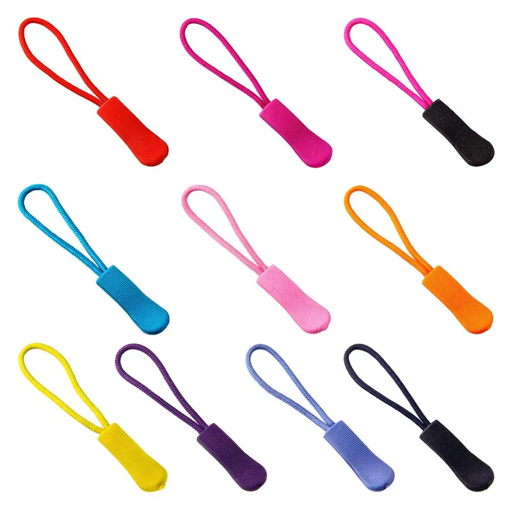 10/20pcs High quality Travel Clothing Suitcase Tent Backpack Ends Lock Zips Zip Puller Replacement Zipper Pull Cord Rope Pullers