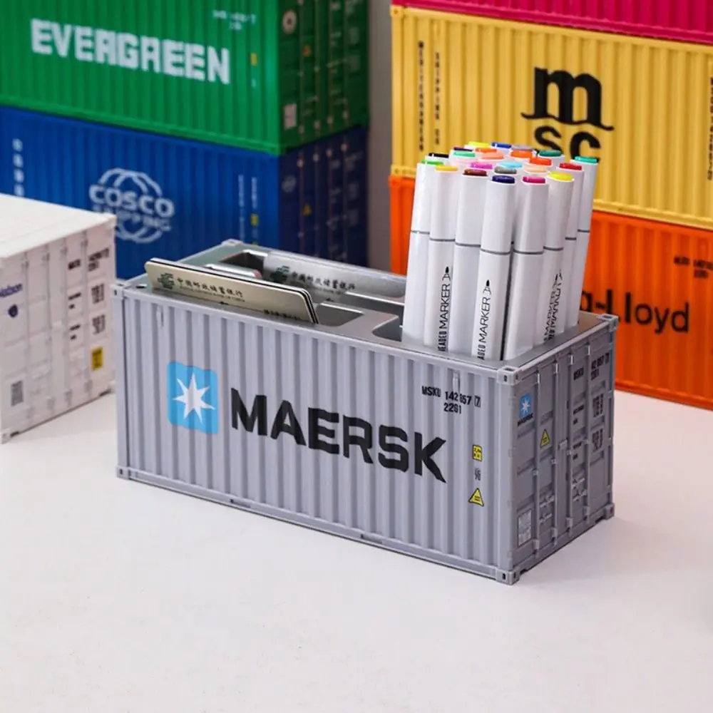 Ornaments 1:30 Shipping Container Pen Holder Creative Desktop Stationery Storage Box Decorative Business Card Organizer