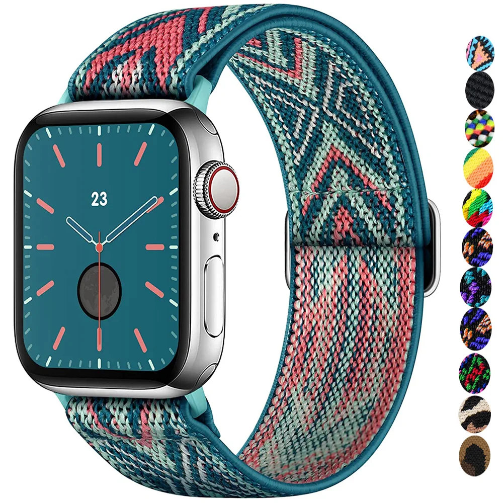 Scrunchie Armband für Apple Uhren armband 45mm 44mm 40mm 41mm 42mm 46mm 49mm elastisches Nylon armband iwatch Serie 10 9 8 7 se ultra 2