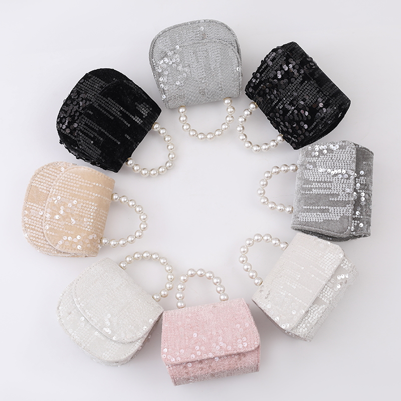 Bolso de hombro de moda para niños, cartera zero para niña con polvo de perla, bolso de princesa superventas, cartera de mano para mujer