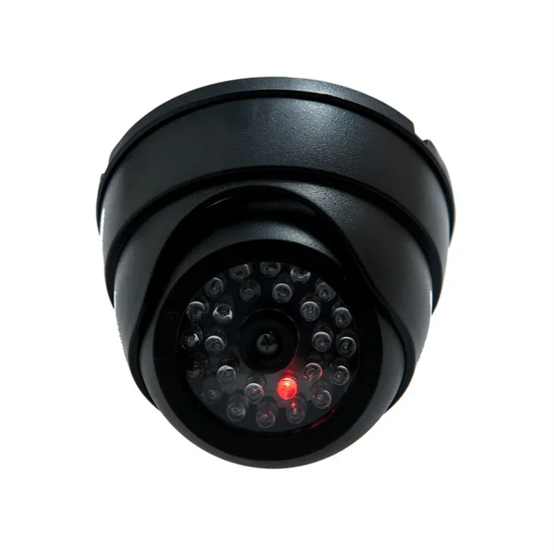 Nueva cámara de seguridad CCTV falsa con luz LED roja intermitente para sistema de seguridad de vigilancia de oficina en casa cámara de concha simulada negra/blanca