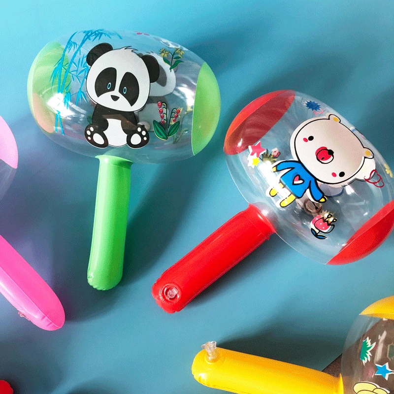 1 ชิ้นเด็ก Inflatable Hammer ของเล่นเสียง Bell สําหรับเด็กการ์ตูนสัตว์จับค้อนของเล่นตลก Rattles สําหรับของขวัญเด็ก