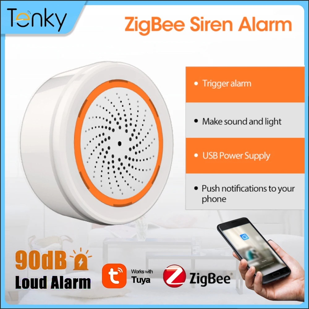 NEO Tuya Zigbee Âm Thanh Ánh Sáng Cảm Biến Gắn Trong 90DB Còi Hú Báo Động Cuộc Sống Thông Minh Ứng Dụng Điều Khiển Từ Xa Nhà Bảo Vệ An Ninh đầu Báo