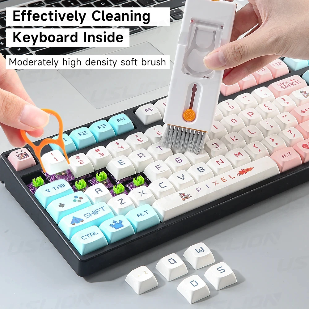 11 In 1 MULTI FUNCTION COMBINATION ชุดทําความสะอาดคีย์บอร์ดแบบพกพาชุดหูฟังคอมพิวเตอร์โทรศัพท์กล้องแท็บเล็ตซิมการ์ด EJECTOR Keycap