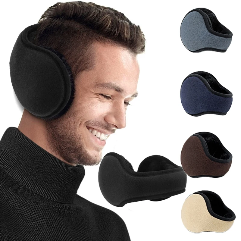 Orejeras de piel cálidas Unisex para hombre y mujer, orejeras de terciopelo, cubierta gruesa y cálida para las orejas, Protector de oídos de felpa para ciclismo al aire libre y esquí, invierno