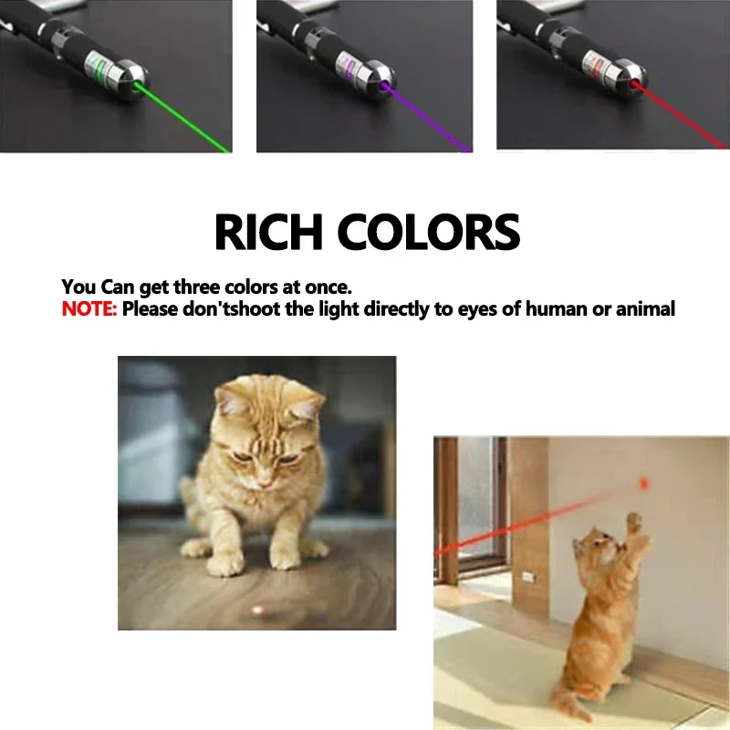 2-in-1 ミニレーザーポインター LED ペットトレーニング懐中電灯スクラッチおもちゃペットや猫用クリスマスギフト