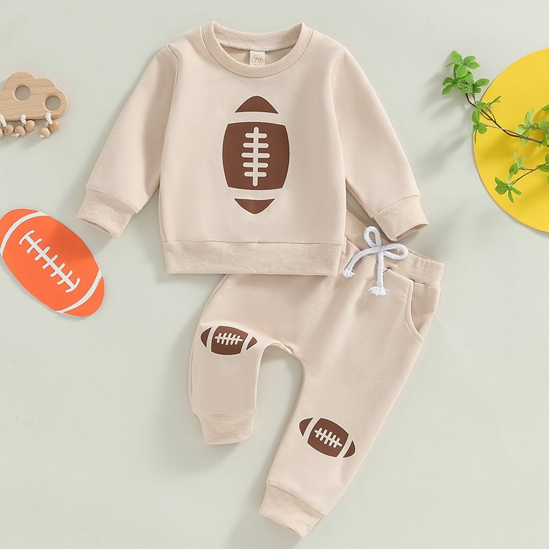 Lioraitiin-Conjunto de pantalones para niños pequeños, sudadera de manga larga con cuello redondo y bolsillos con cordón, pantalones largos con estampado de fútbol, 2024, 05, 22