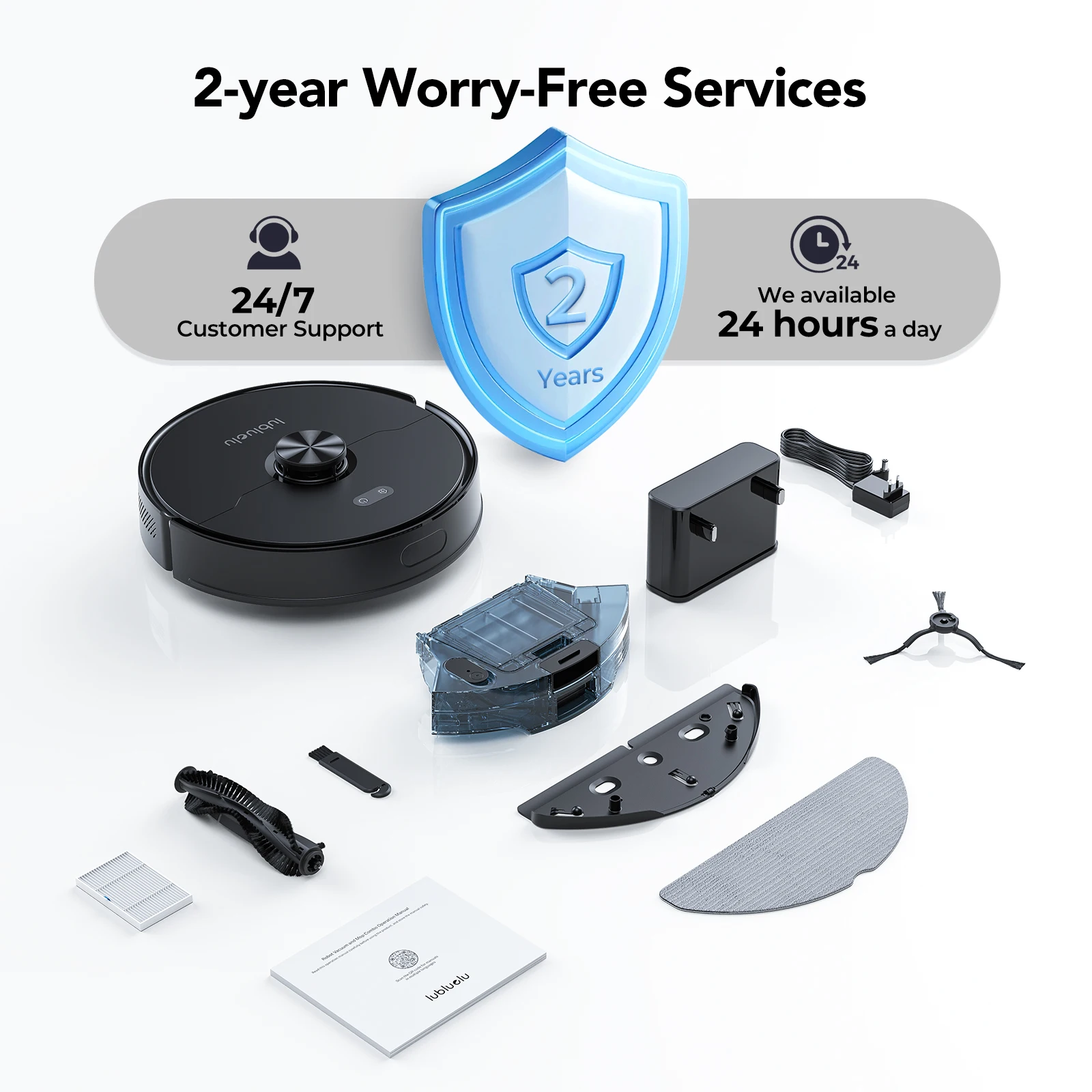 Lubluelu L15 Max Robot Vacuum Mop Combo 5500Pa Roboterstaubsauger mit automatischer Aufladung, 5 Karten, 24 No-Go-Zonen, 3-in-1-Roboterstaubsauger